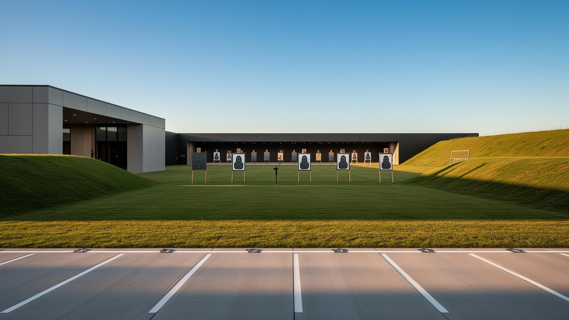 Modern outdoor shooting range with targets